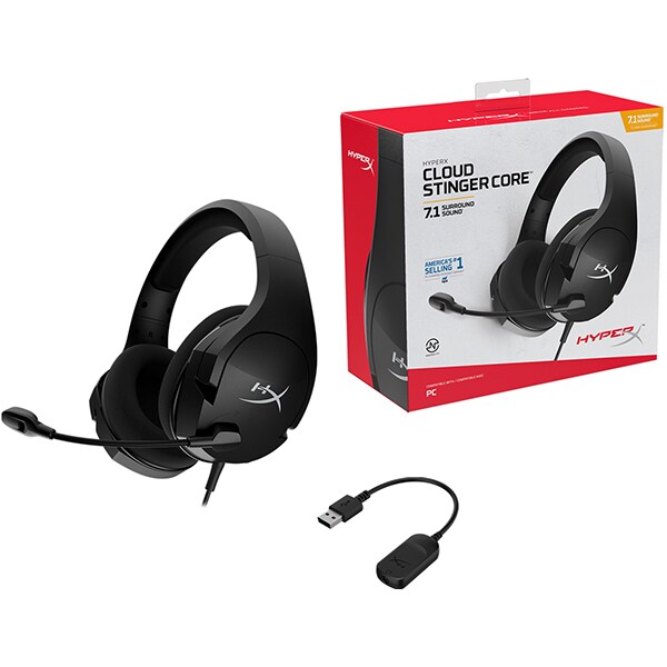 Casti Gaming HyperX Cloud Stinger Core, 7.1 surround, 3.5mm, negru