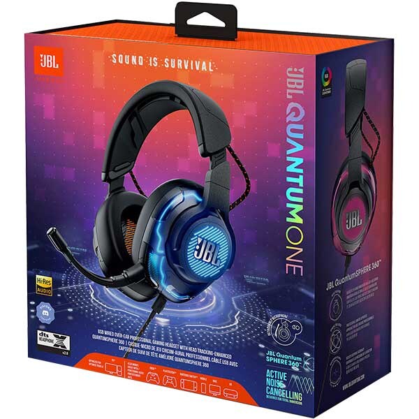 Casti Gaming JBL Quantum ONE, multiplatforma, 3.5mm, negru