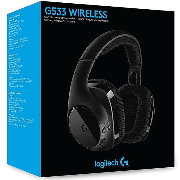 Casti Gaming Wireless LOGITECH G533, 7.1 surround, dongle 2.4Ghz, negru