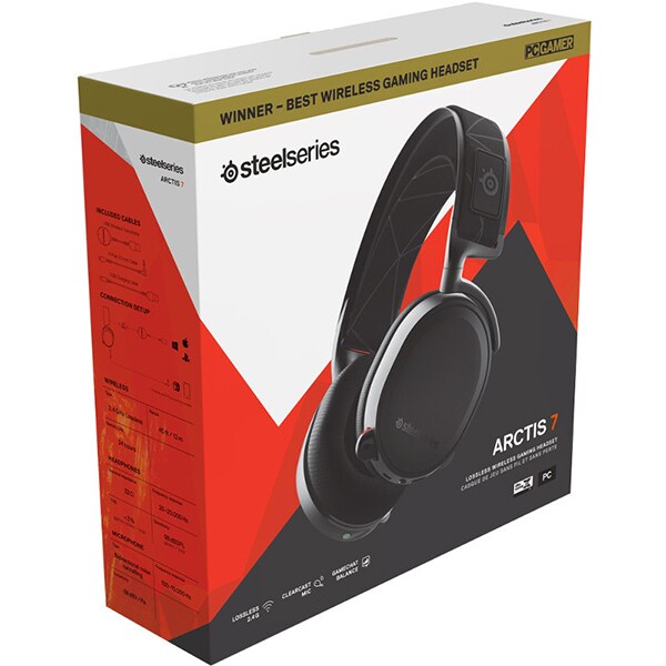 Casti Gaming Wireless STEELSERIES Arctis 7 2019 Edition, multiplatforma, 3.5mm, negru