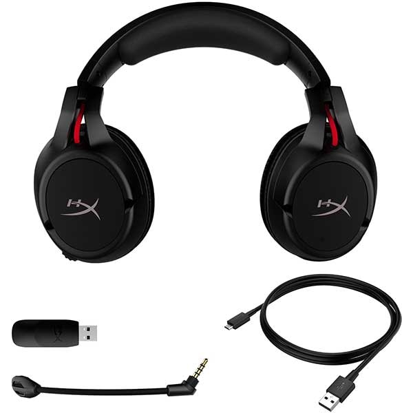 Casti Gaming Wireless HyperX Cloud Flight, stereo, multiplatforma, USB, 3.5mm, negru-rosu