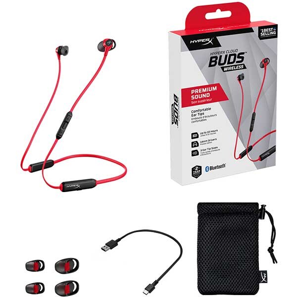 Casti Gaming wireless HyperX Cloud Buds, Type C, rosu
