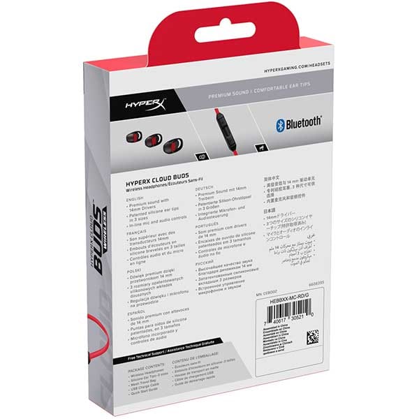 Casti Gaming wireless HyperX Cloud Buds, Type C, rosu