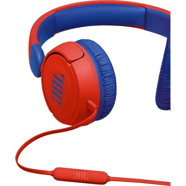 Casti pentru copii JBL Jr310, Cu fir, On-ear, Microfon, rosu
