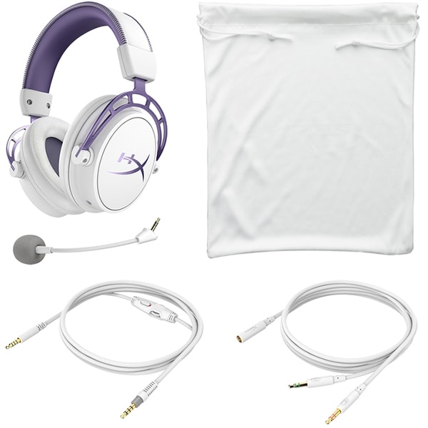 Casti Gaming HyperX Cloud Alpha, surround, multiplatforma, 3.5mm, alb-mov