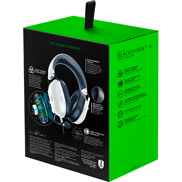 Casti Gaming RAZER BlackShark V2 X, 7.1 surround, multiplatforma, 3.5mm, White