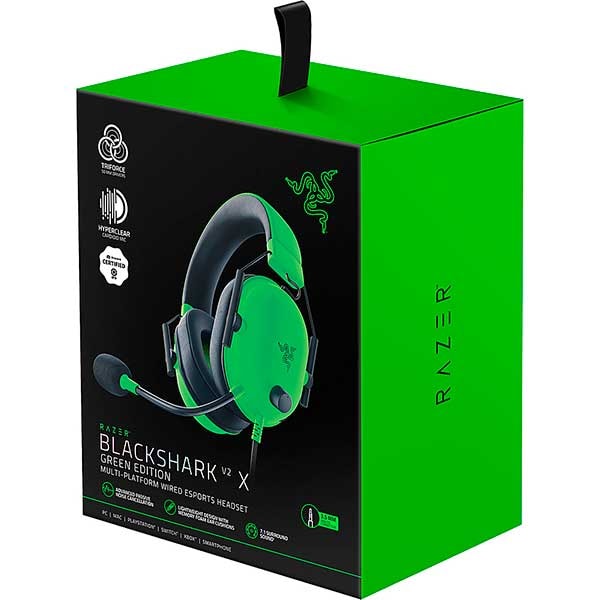 Casti Gaming RAZER BlackShark V2 X, 7.1 surround, multiplatforma, 3.5mm, Green