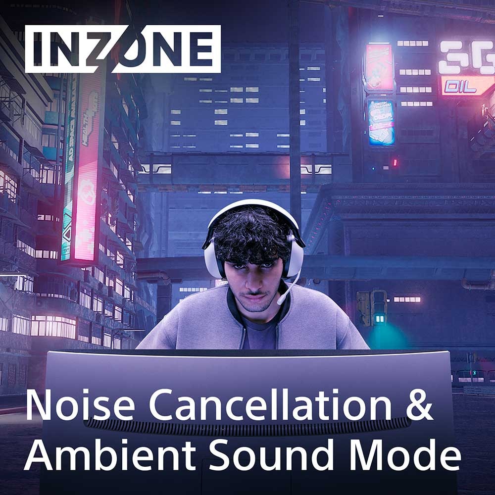 Casti Gaming Wireless SONY INZONE H9 WH-G900NW, 7.1, multiplatforma, Noise Cancelling, alb-negru