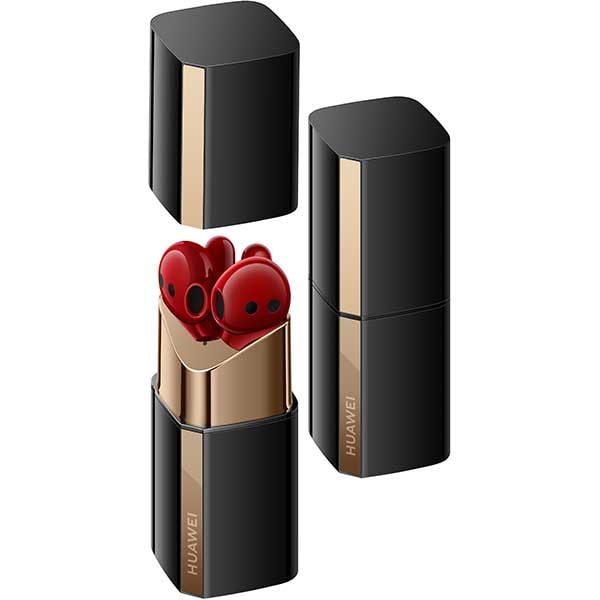 Casti HUAWEI FreeBuds Lipstick, True Wireless Bluetooth, In-Ear, Microfon, Noise Cancelling, Carcasa incarcare wireless, Red