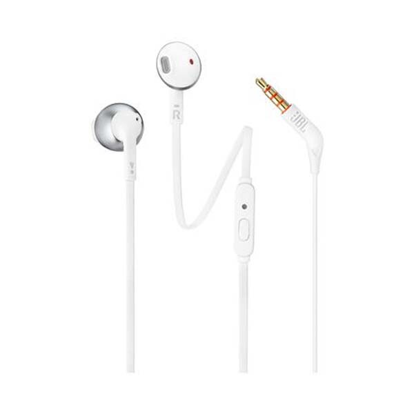 Casti JBL Tune 205, Cu fir, In-ear, Microfon, argintiu