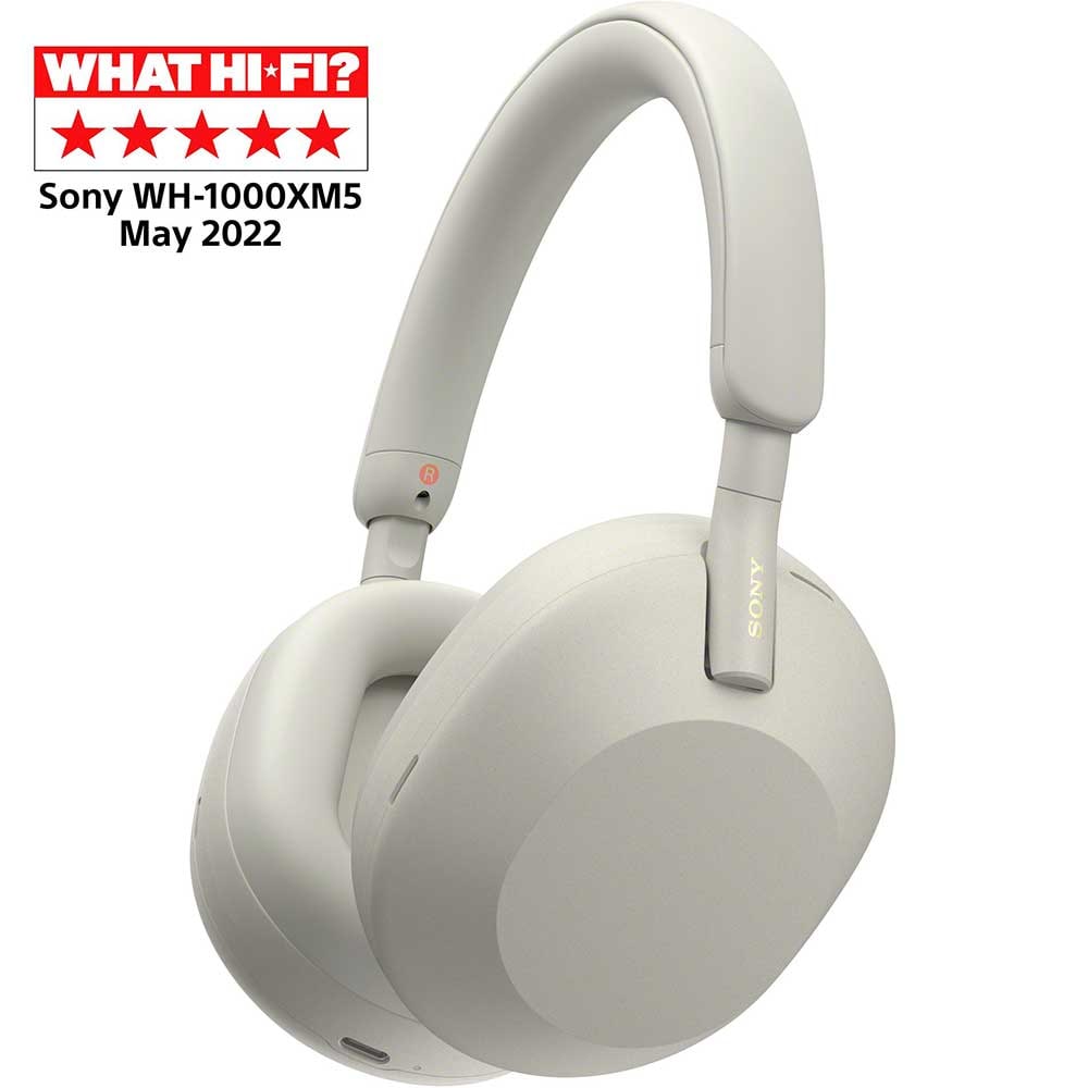 Casti SONY WH-1000XM5, Bluetooth, Over-ear, Microfon, Noise Cancelling, argintiu