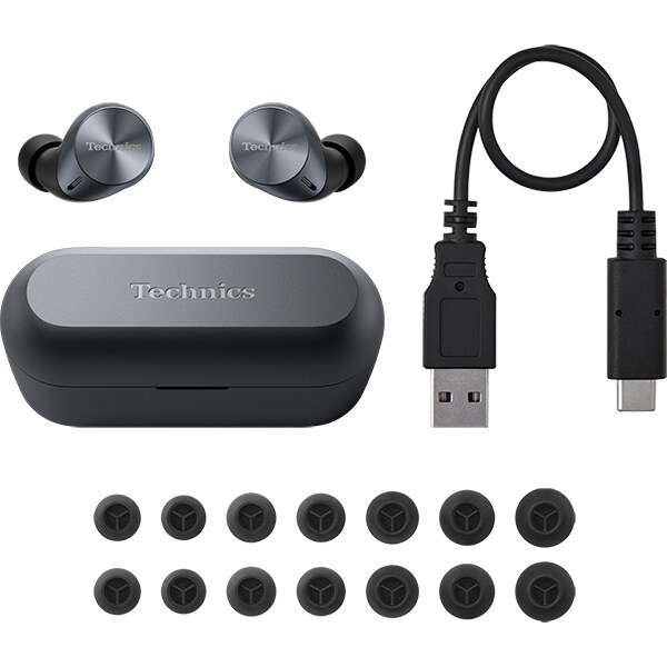 Casti TECHNICS EAH-AZ60E, True Wireless, Bluetooth, In-ear, Microfon, Noise Cancelling, negru