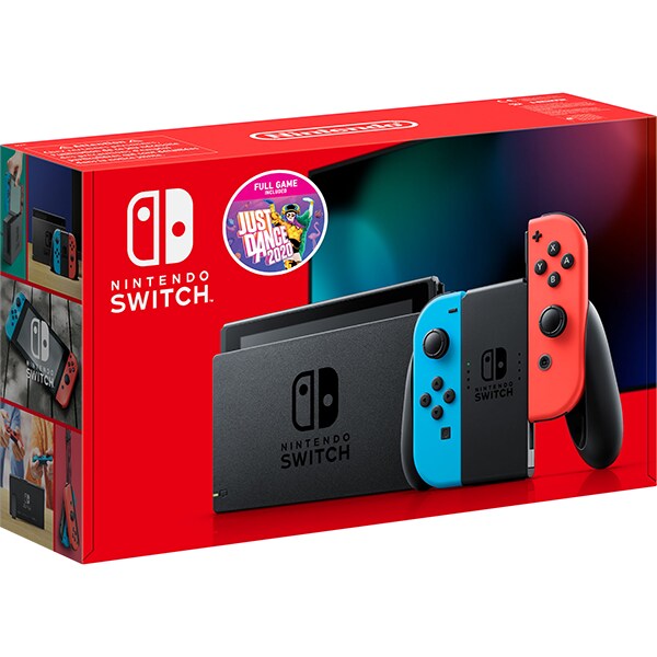 Consola NINTENDO Switch (Joy-Con Neon Red/Blue) HAD + joc Just Dance 2020 (cod download)