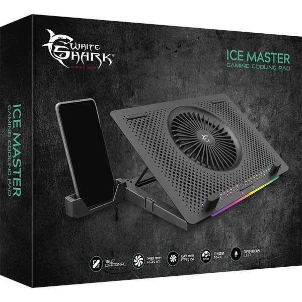 Cooler laptop gaming WHITE SHARK Ice Master RGB GCP-33, 15.6", gri-negru