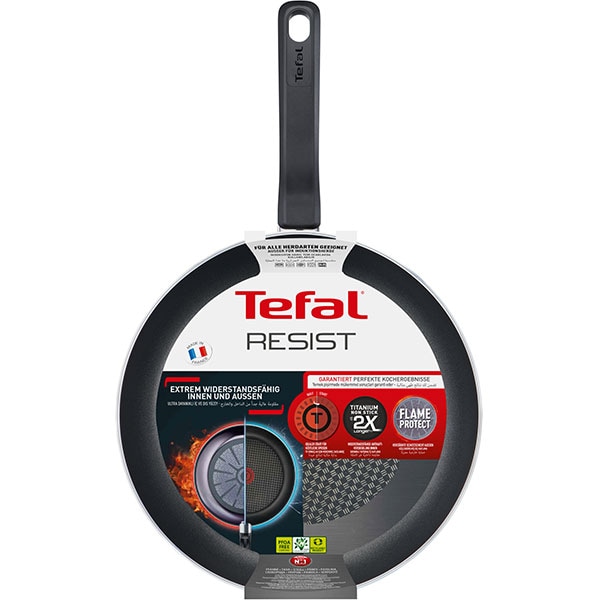 Tigaie TEFAL Resist D5220483, 24cm, aluminiu, Thermo Signal, mov