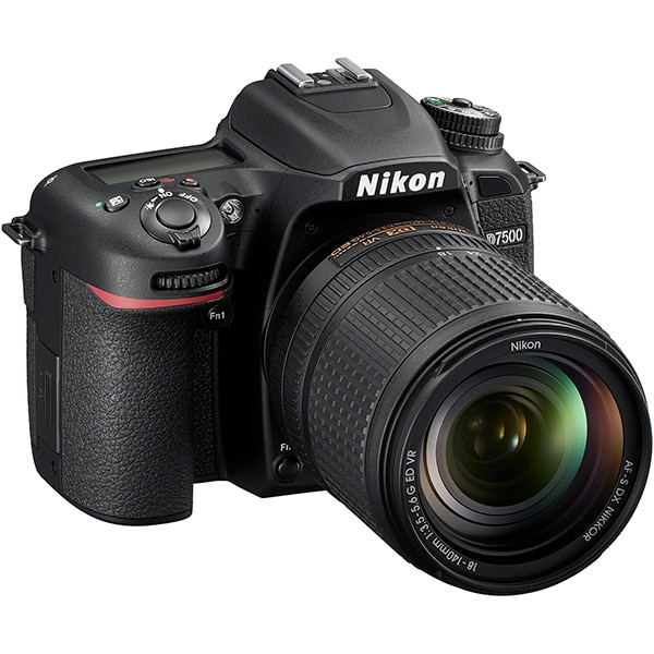 Aparat foto DSLR NIKON D7500, 20.9 MP, Wi-Fi, negru, Body + Obiectiv AF-S DX 18-140 mm VR