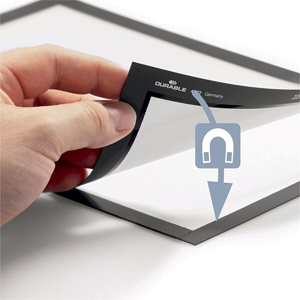 Display magnetic DURABLE Duraframe, A4, 2 bucati, negru
