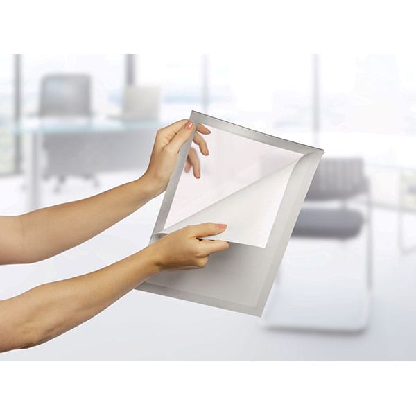Display magnetic DURABLE Duraframe, A4, 2 bucati, argintiu