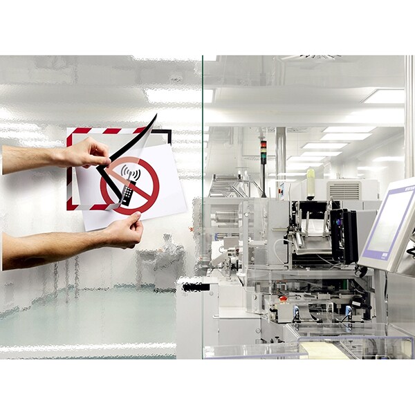 Display magnetic DURABLE Security, A4, 2 bucati, alb-rosu