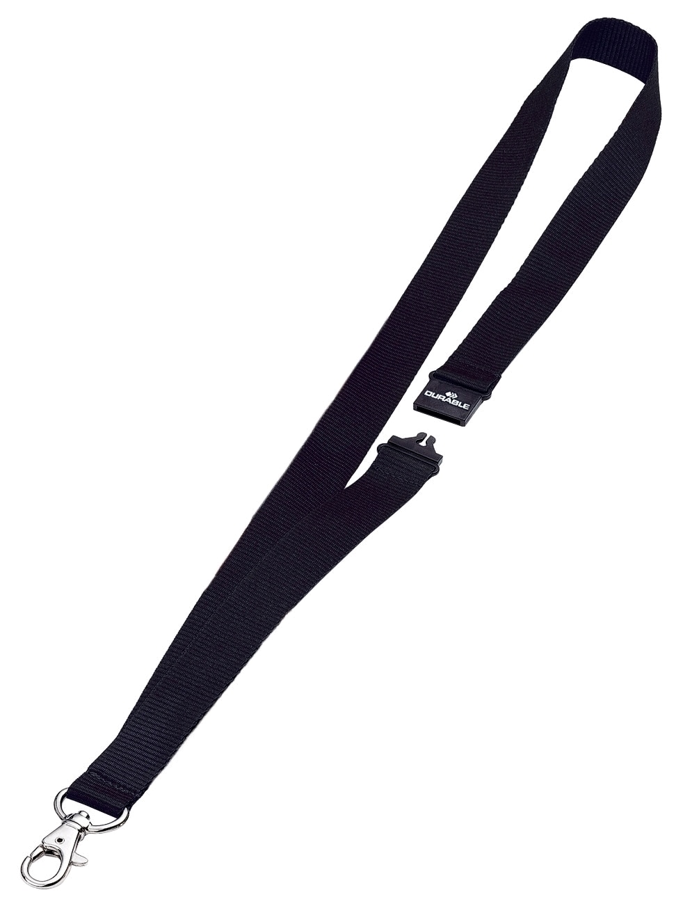 Snur ecuson DURABLE, textil, 80 cm, 10 bucati, negru