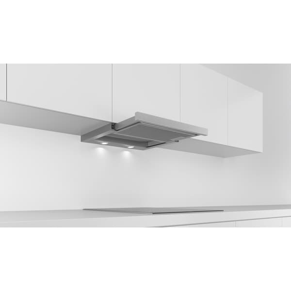 Hota incorporabila telescopica BOSCH DFL064W50, 1 motor, 387 m3/h, L 60 cm, argintiu