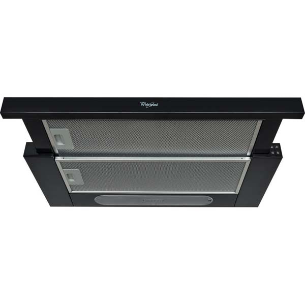 Hota incorporabila telescopica WHIRLPOOL AKR 749 NB, 1 motor, 336 m3/h, L 60 cm, negru