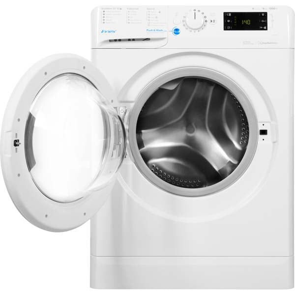Masina de spalat rufe frontala INDESIT BWE 81284X W EU, Push & Wash, 8kg, 1200rpm, Clasa A+++, alb