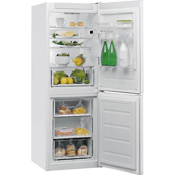 Combina frigorifica WHIRLPOOL W5 711E W, Less Frost, 308 l, H 176 cm, Clasa F, 6th Sense, alb