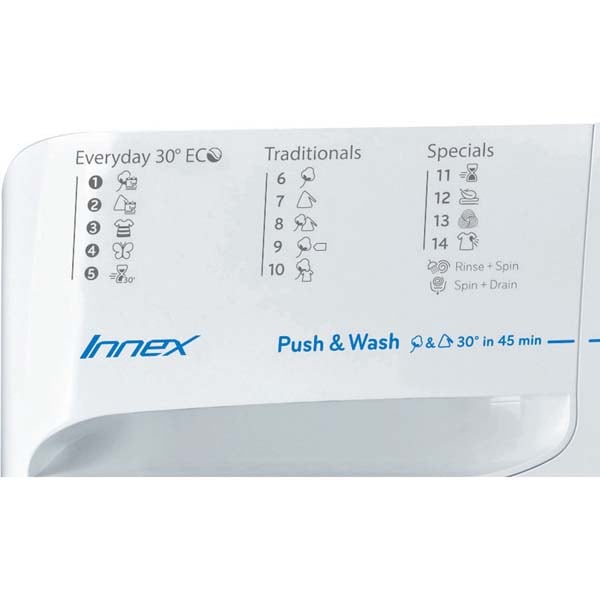 Masina de spalat rufe frontala INDESIT BWE 81284X W EU, Push & Wash, 8kg, 1200rpm, Clasa A+++, alb