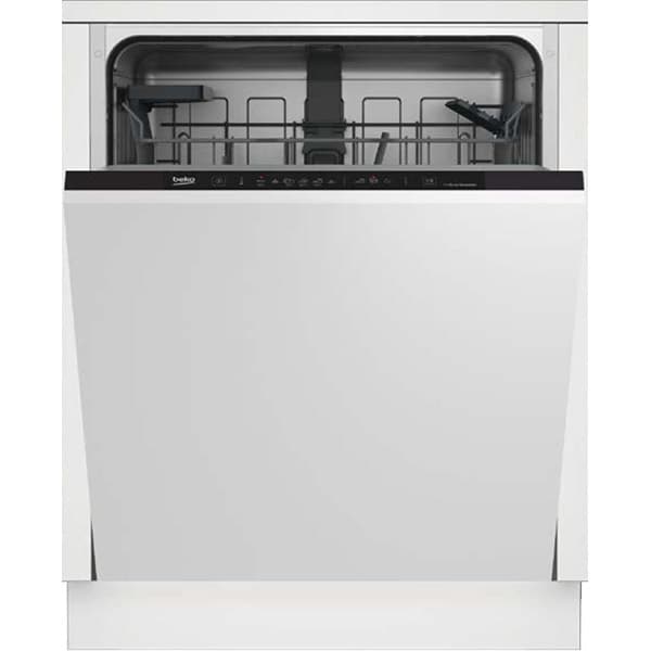 Masina de spalat vase incorporabila BEKO DIN36420, 14 seturi, 6 programe, Clasa E, panou comanda negru