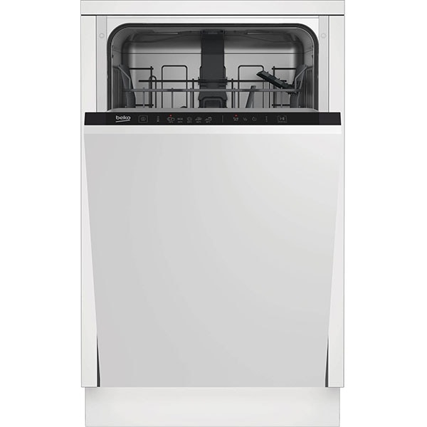 Masina de spalat vase incorporabila BEKO DIS35023, 10 seturi, 5 programe, 45 cm, Clasa E, panou comanda negru