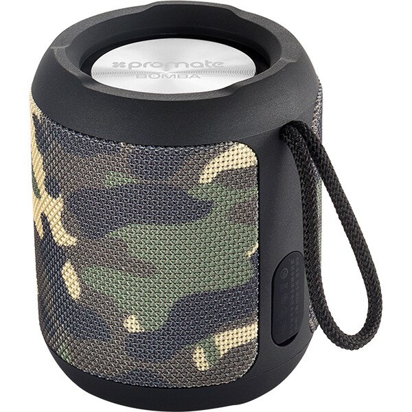 Boxa portabila PROMATE Bomba, Bluetooth, MicroSD, Waterproof, True Wireless, camuflaj