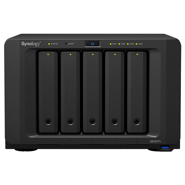Network Attached Storage SYNOLOGY DS1517+, 2.4GHz, 2GB, 5-Bays, negru