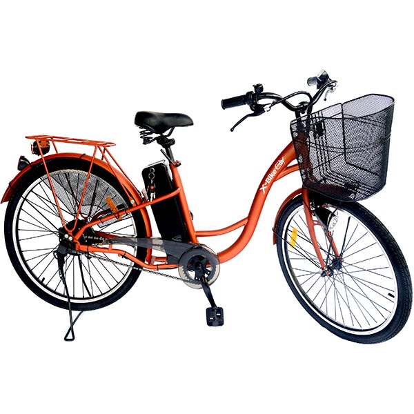 Bicicleta de oras Electrica EVOLIO X-BIKE City, 26 inch, portocaliu