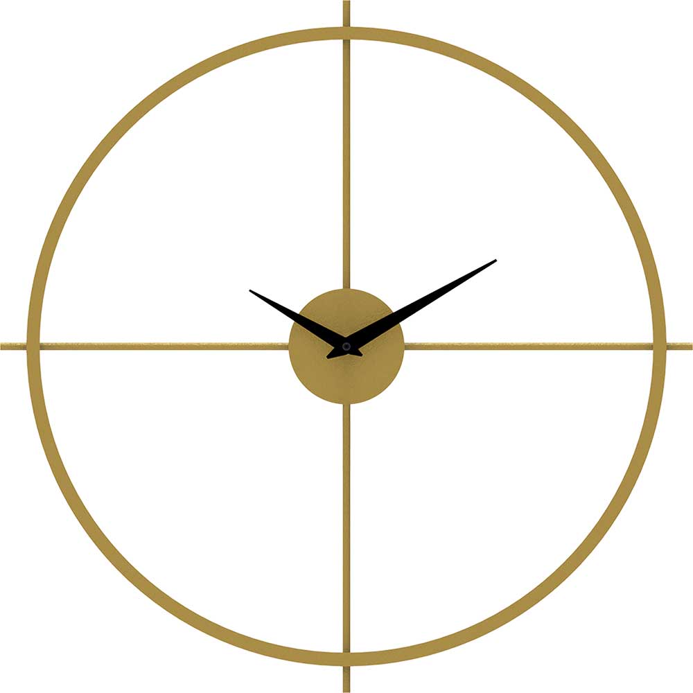 Ceas de perete Arcadia, diametru 48 cm, auriu