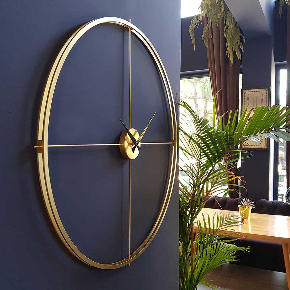 Ceas de perete Arcadia, diametru 48 cm, auriu