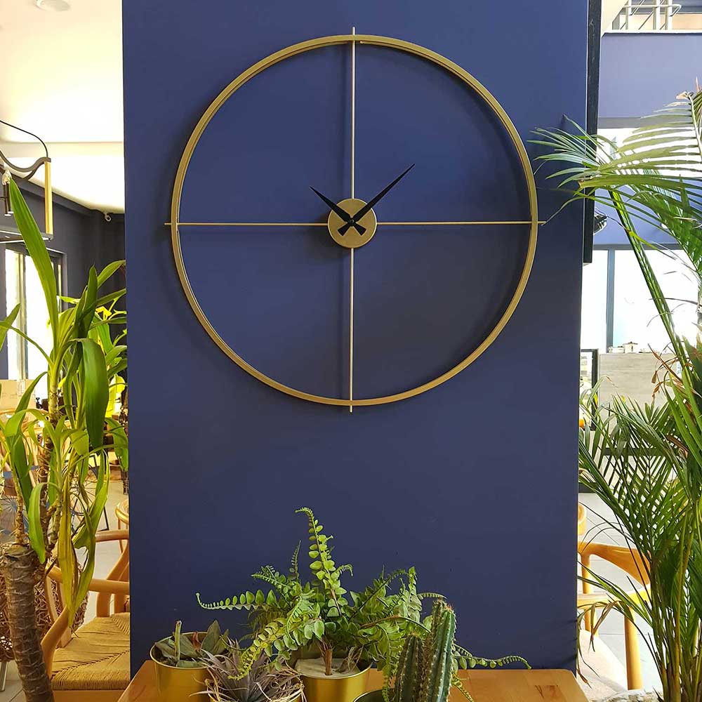 Ceas de perete Arcadia, diametru 48 cm, auriu