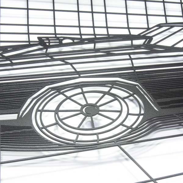 Decoratiune perete Chevelle, 45 x 70 cm, metal, negru