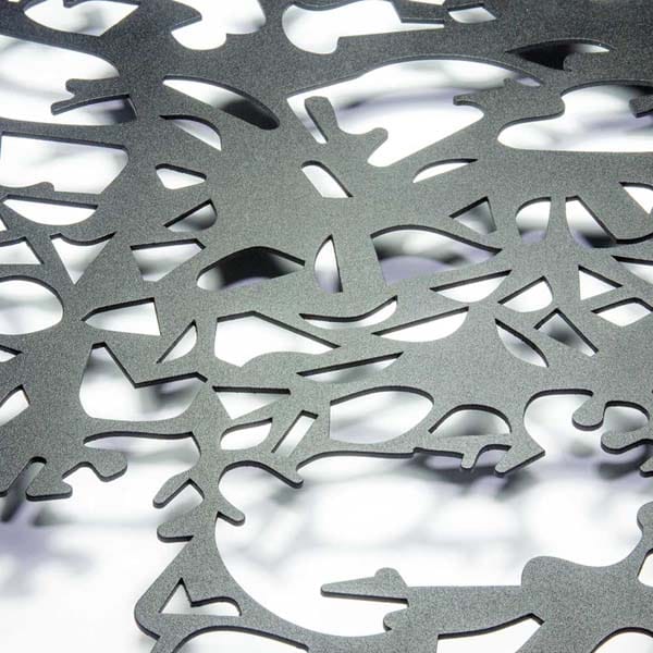 Decoratiune perete Tree, 29 x 70 cm, metal, negru