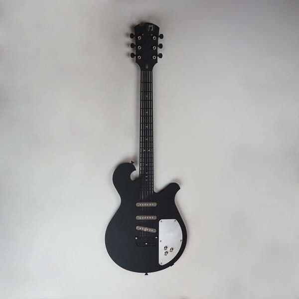 Decoratiune perete Electric Guitar, 33 x 99 cm, alb, negru