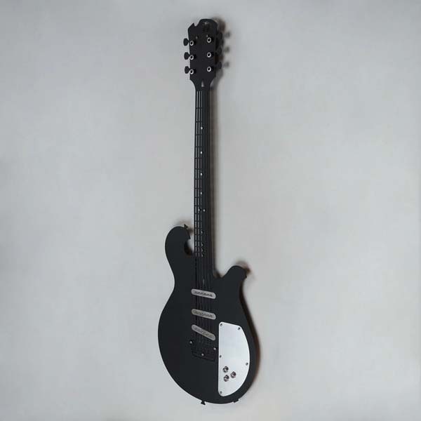 Decoratiune perete Electric Guitar, 33 x 99 cm, alb, negru