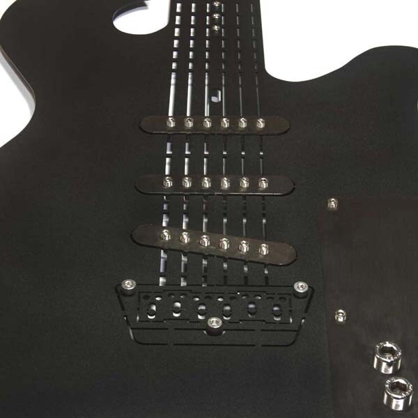 Decoratiune perete Electric Guitar, 33 x 99 cm, alb, negru