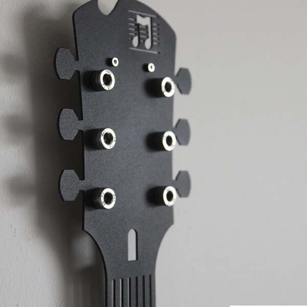 Decoratiune perete Electric Guitar, 33 x 99 cm, alb, negru