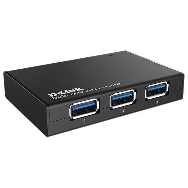 Hub USB D-LINK DUB-1340, USB 3.0, negru