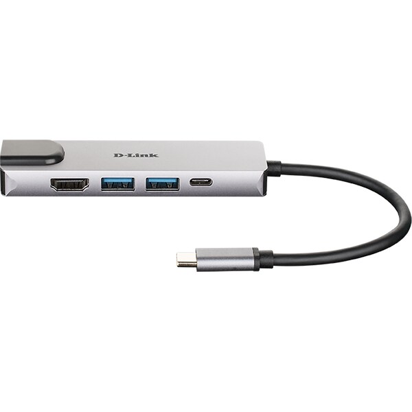 Hub USB Type-C D-LINK DUB-M520, USB 3.0, HDMI, Ethernet, gri