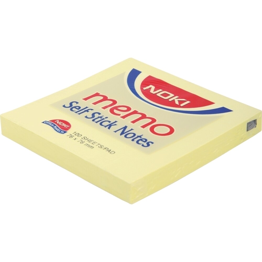 Notite adezive NOKI, 100 file, 76 x 76mm, galben