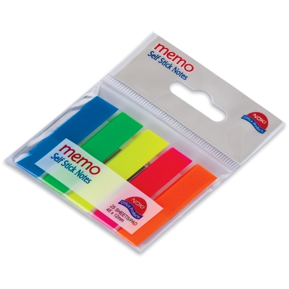 Index NOKI, 45 x 12 mm, plastic, 5 x 25 file, diverse culori