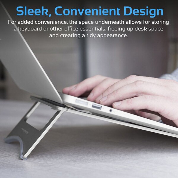 Suport laptop PROMATE DeskMate-3, aluminiu, argintiu