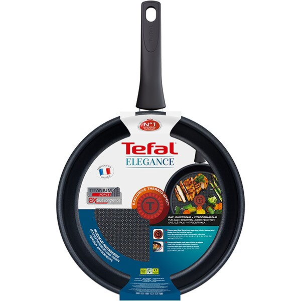 Tigaie TEFAL Elegance C3670703, 30cm, aluminiu, negru