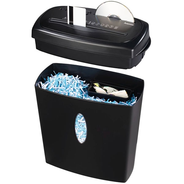 Distrugator documente manual HAMA Home X10CD, 10 coli, 15l, Cross-Cut, negru